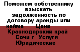 Поможем собственнику взыскать задолженность по договору аренды или найма    › Цена ­ 5 000 - Краснодарский край, Сочи г. Услуги » Юридические   